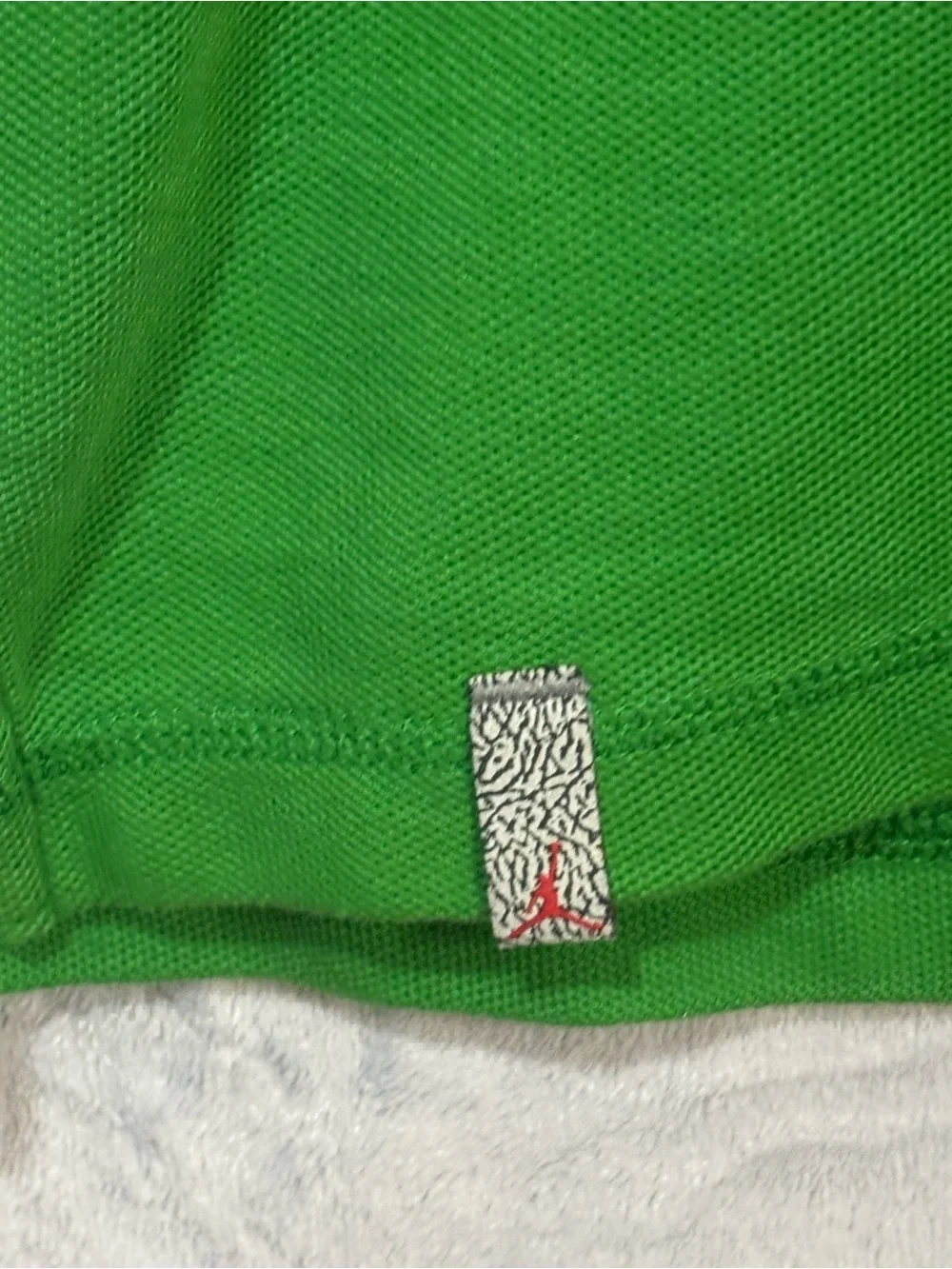 Vtg Nike Air Jordan Green Elephant Print Polo Shirt L